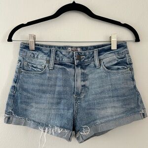 Paige Jimmy Jimmy Cotten denim shorts with a raw hem cuff Size 25